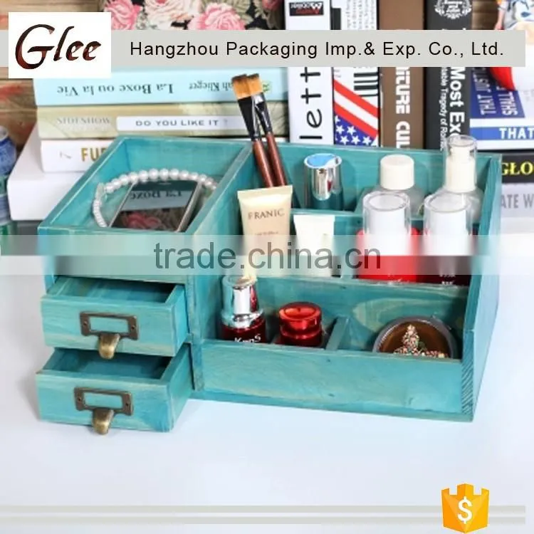 Trendy superior colorful exquisite jewelry organizer keepsake durable storage wood box
