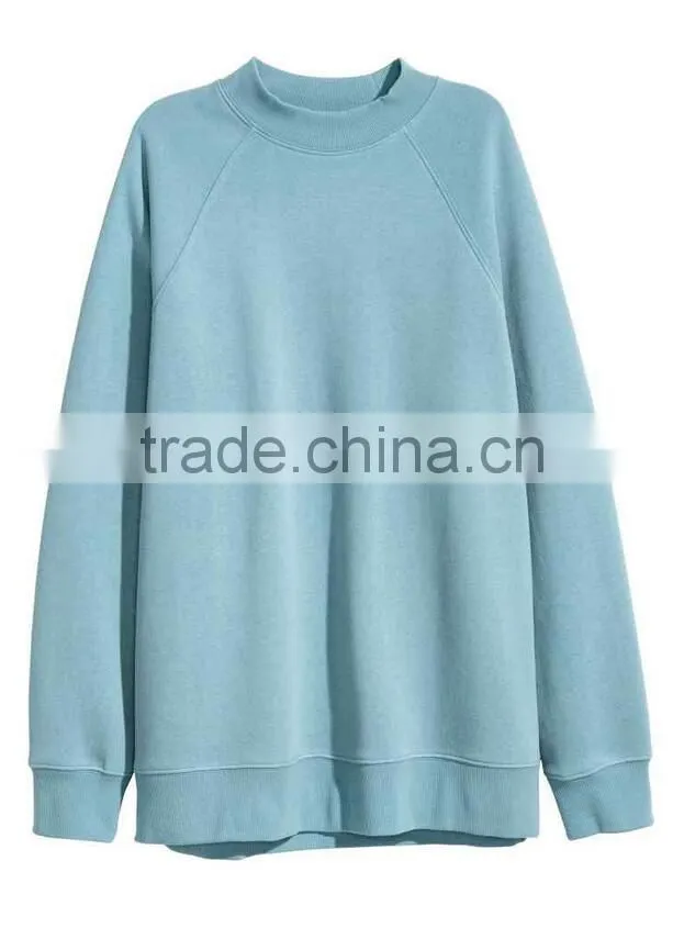 Custom Clothing Cheap Plain Blank Blue Womens Oversized No Hooded Sweatshirt Pullover No Brand Name Hoodies