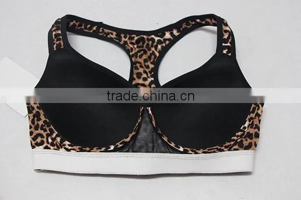 Women padded sports bra/jacquard printing sports bra