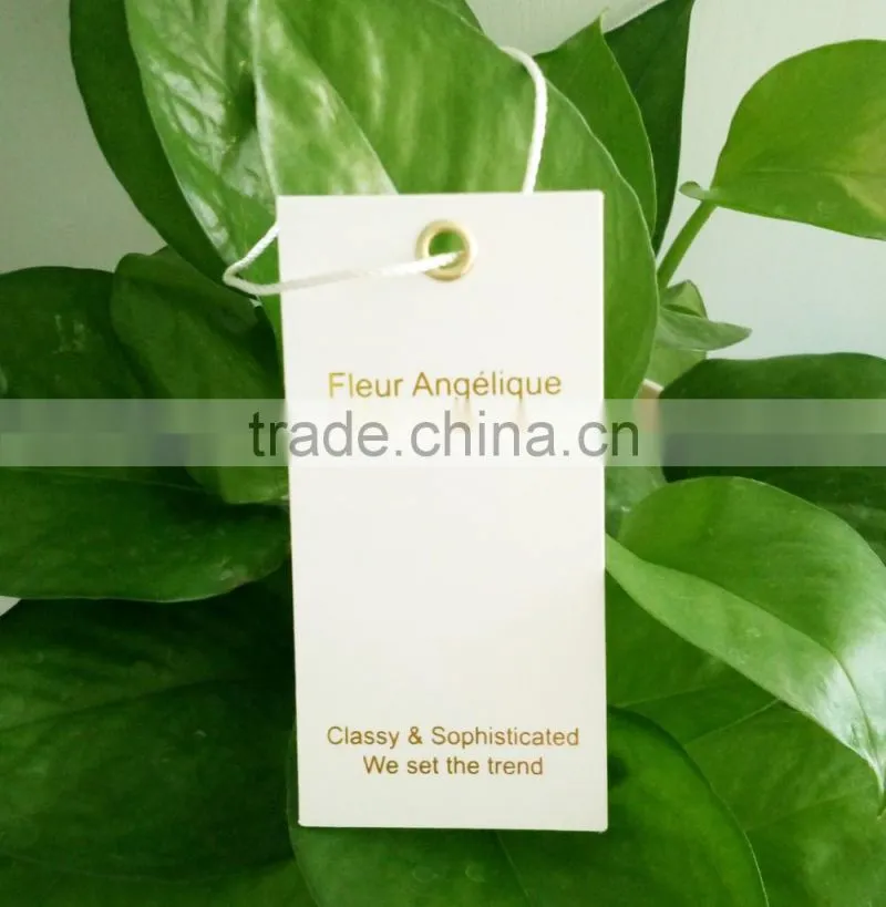 High quality coated paper jeans hang tags swing tags with cotton rope