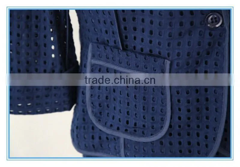 Organic 100% Cotton Eyelet Embroidery Business Suits Lady Church Suits