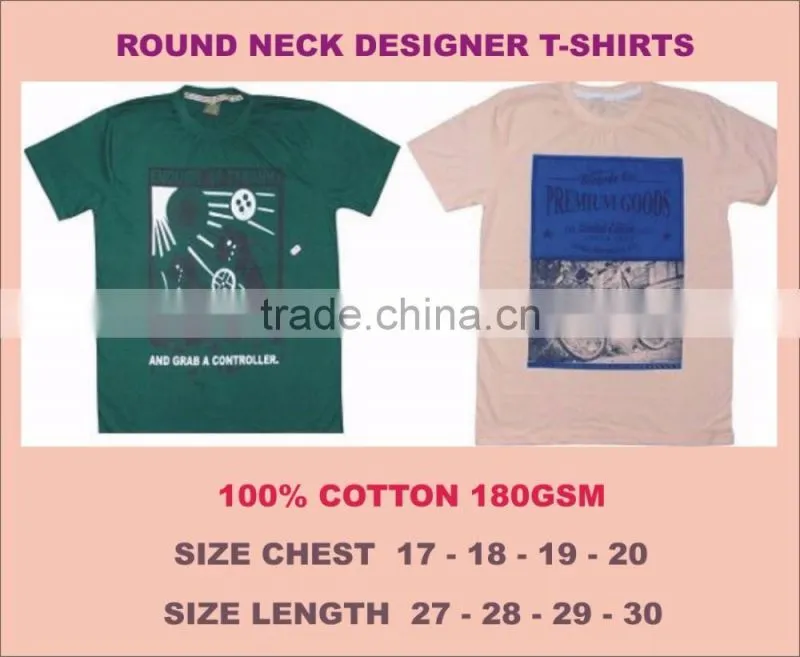 Printed Cotton T-Shirts Low Price Round Neck
