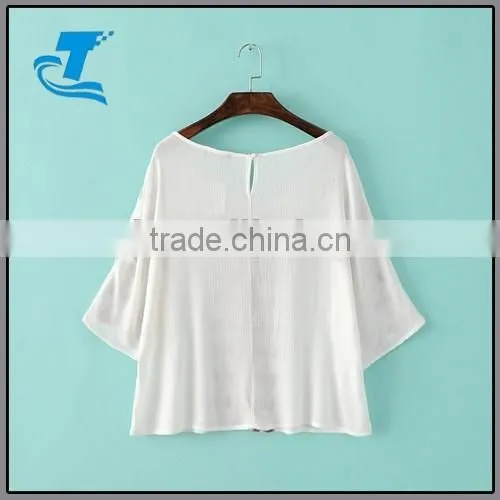 Women's Blouses Embroidery Dew Shoulder Summer Fashion