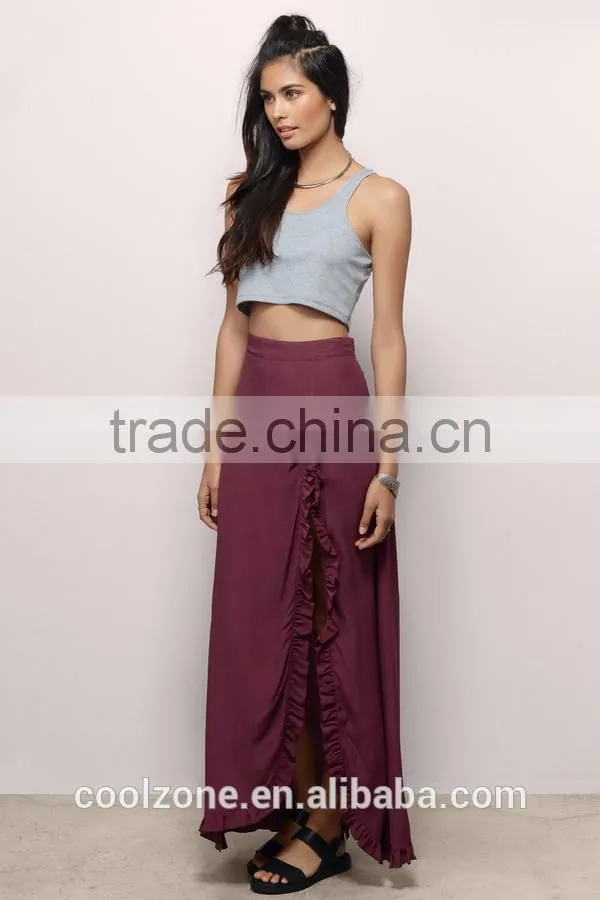 Latest elegant design classic ruffles skirt/long maxi women dress wholesale
