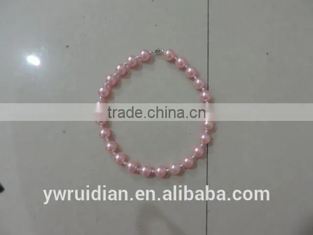 baby girl summer necklaces round pearl jewelry pink kids clothing decor 2016 wholesale children clothes decor
