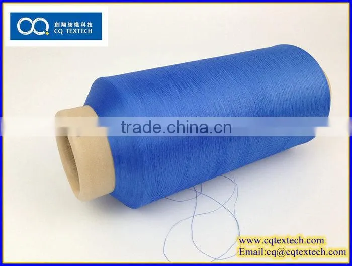 Blue Bright Polyester Twisted Weft Yarn for making label
