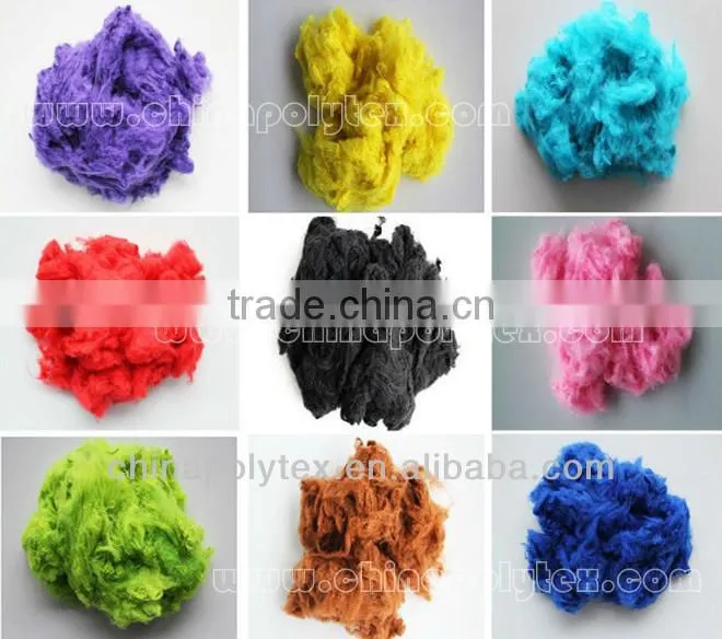 China manufacturer 1.4D/1.5D X38mm dope dyed polyester staple fiber