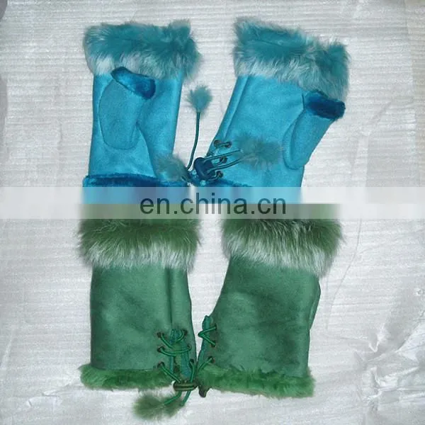 Beautiful half Finger Sheepskin Gloves