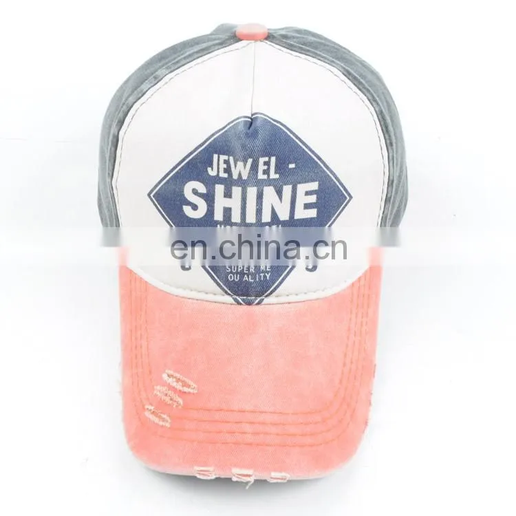 TOROS unisex metal closure print distressed patch baseball cap