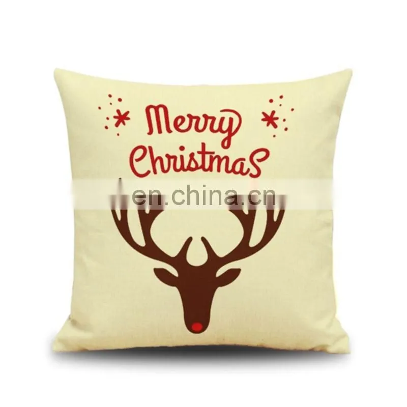 Wholesale Cotton Linen Throw Pillow Cover Christmas Home Decoration Pillowcase Soft 45x45 Square Cushion Covers