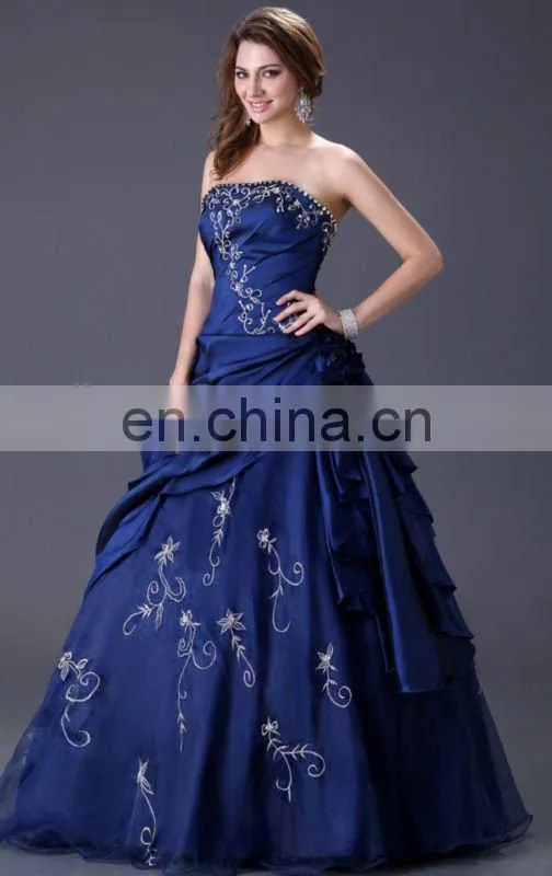 Grace Karin New Fashion Strapless Blue Puffy Ball Gowns CL2963