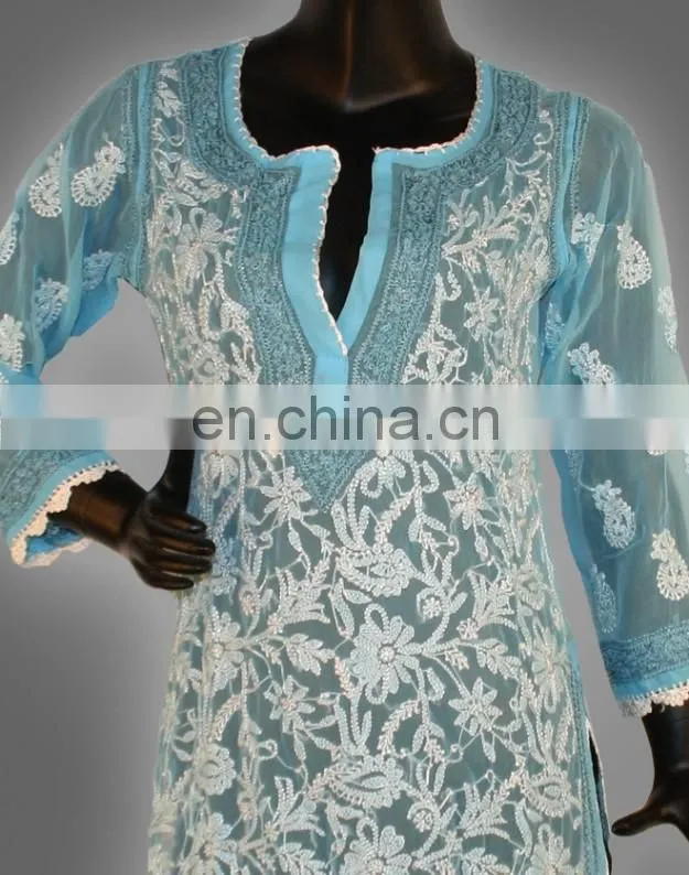 designs of georgette kurtis all types lucknow chikan