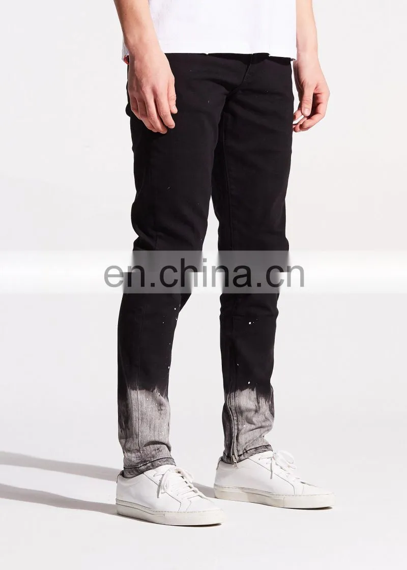 DiZNEW PAINT CUSTOM LOGO BLACK BULK MENS JEANS FOR MEN