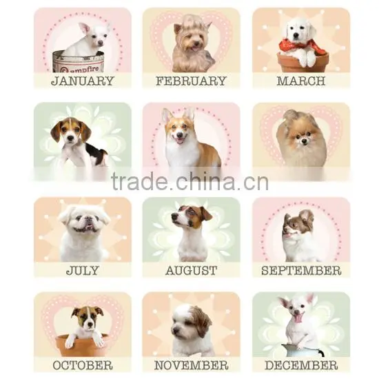 dog customized print promotional wall calendar