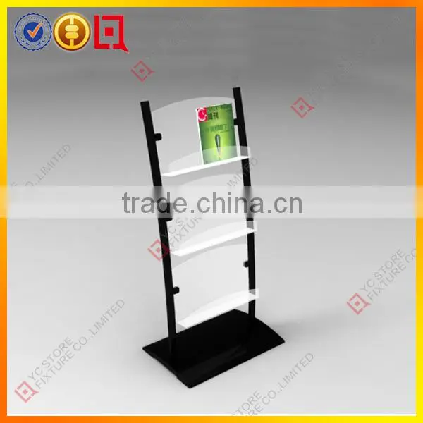 multistory metal display with acrylic magazine holder