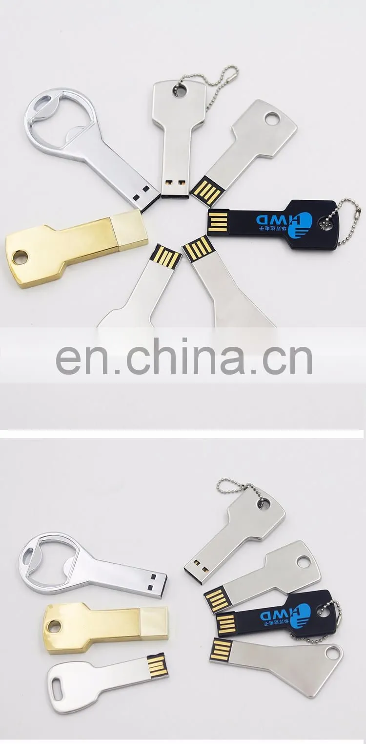 Mini Metal Silver Gold Metal Key Shaped USB 2.0 Flash Drive memory 4GB 8gb 16gb 32gb 64gb USB key