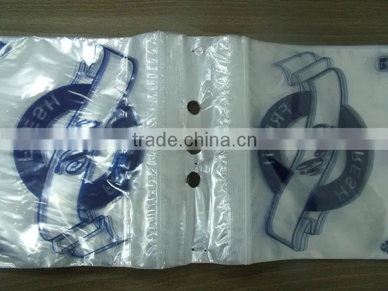 clear LDPE designer plastic deli bag for super market shopping packing