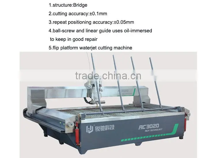 waterjet cutting machine for marble stone with flip cutting table