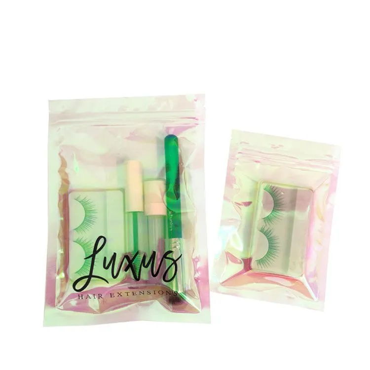 custom design logo clear plastic zipper blank cosmetic bags for cosmetics earrings jewelry