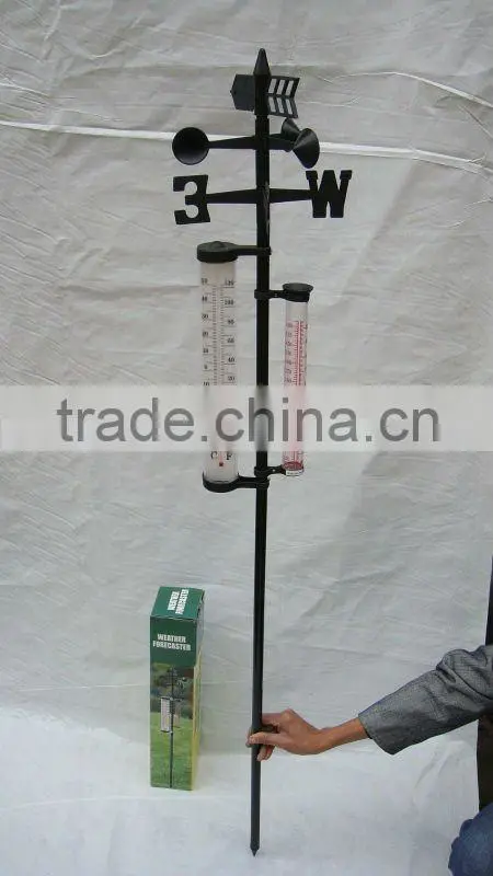 Plastic garden weather station with rain gauge