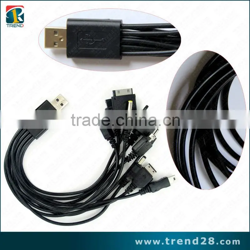 10in1 universal USB data charger cable for mobile phone multifunction 10 connector