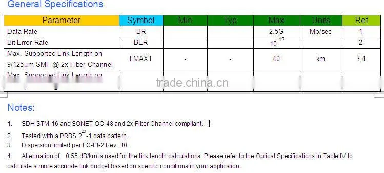 2.5G 1310nm 40Km SFP Transceiver