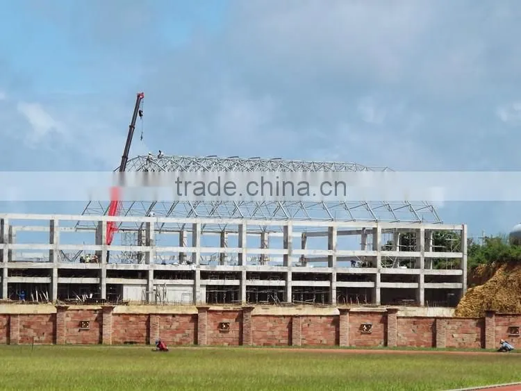 Light steel space frame swimming pool roof