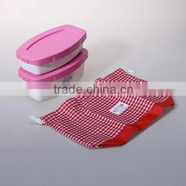 0.85L rectamgle 2-layer plastic lunch box for kids