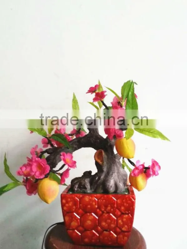 Indoor lighted LED artificial orchid bonsai tree