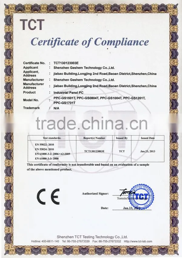 GS1504TI 15'' TFT LED industrial fully rugged tablet pc