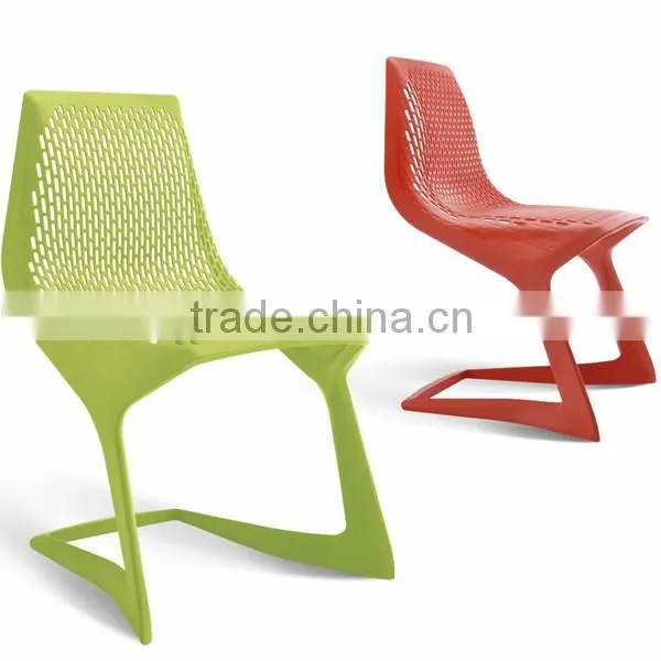 plastic high back chair with many holes
