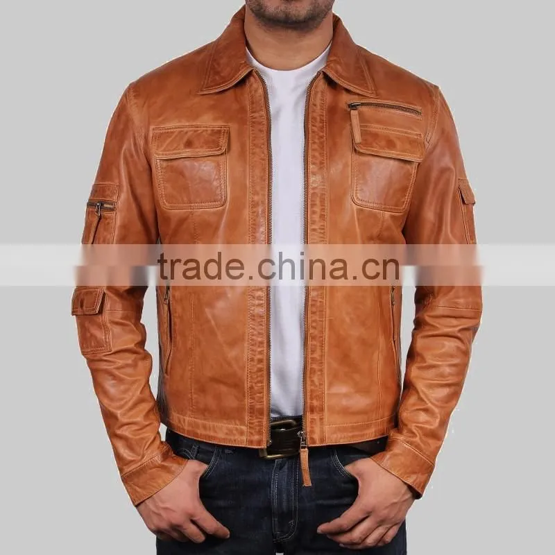 classic latest fashion genuine men leather jacket Ackermans brands