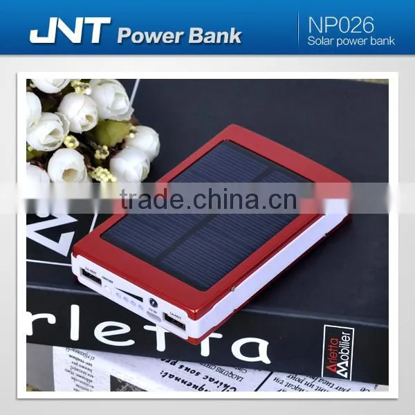 Wholesale universal portable power bank,solar power bank with 13000mah