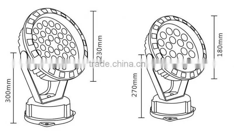 High Power IP67 3 in 1 RGB 36W DMX512 Round LED Wall Washer