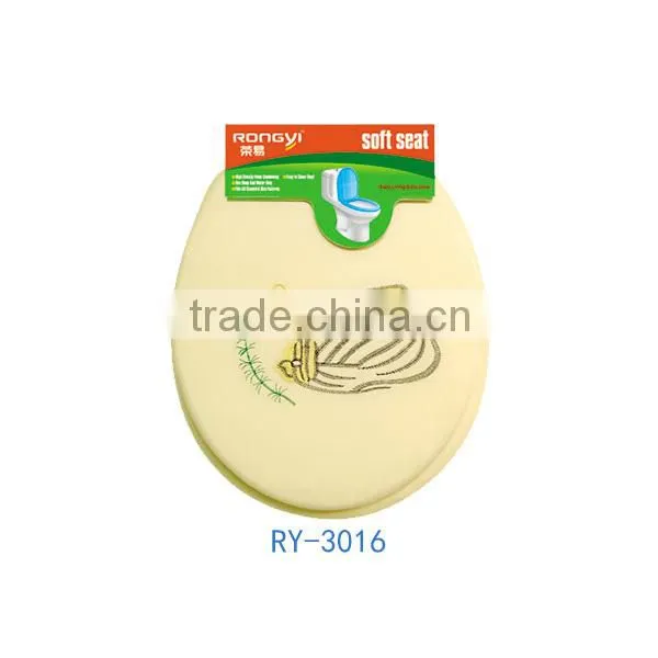 Slowly down bathroom chinese PVC blue color soft family toilet lid