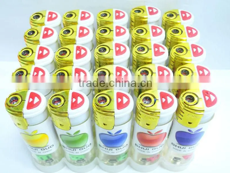 Good quality plastic material cigarette lighter electric windproof gas lighter with dice