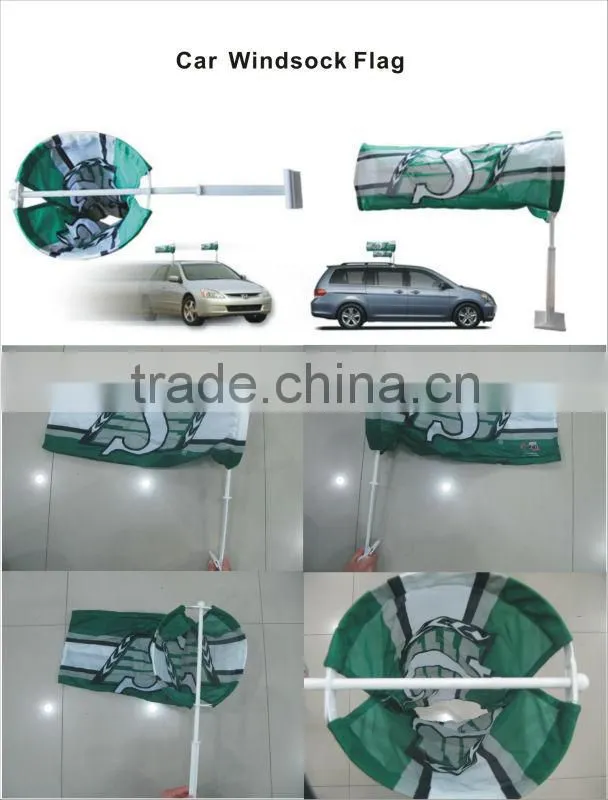 Promotion item custom logo printing car windsock flags