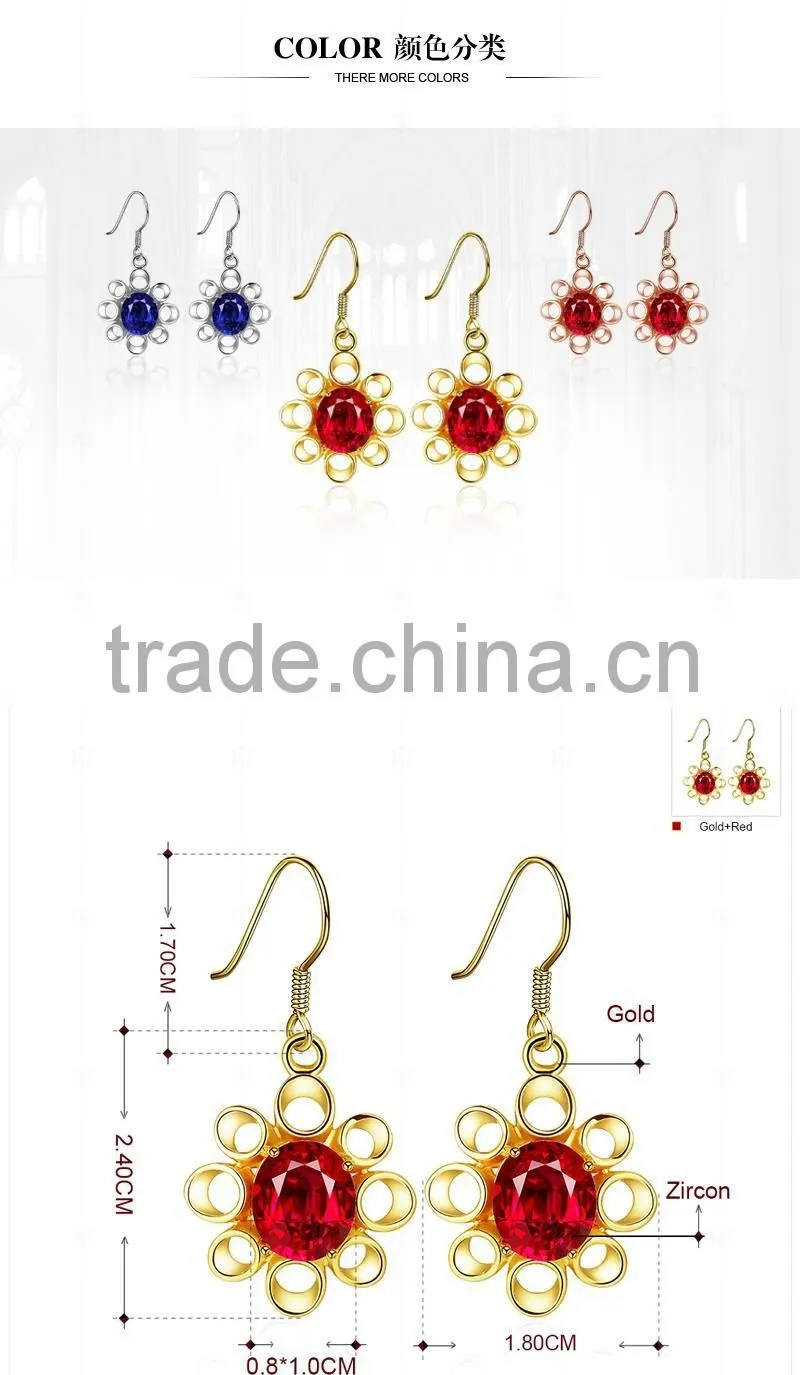 Christmas 18K gold plated tourmaline Zircon earrings wholesale