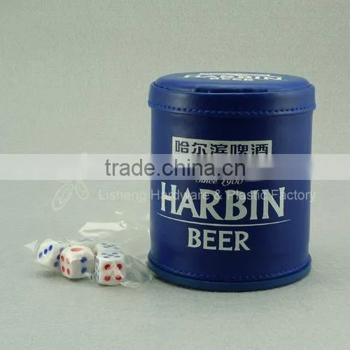 The leather dice shaker with dice