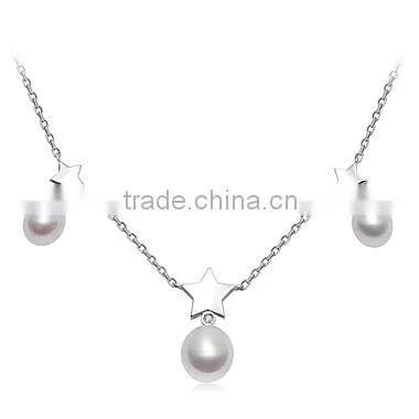 Pretty Star Drop Shape Freshwater Pearl Necklace