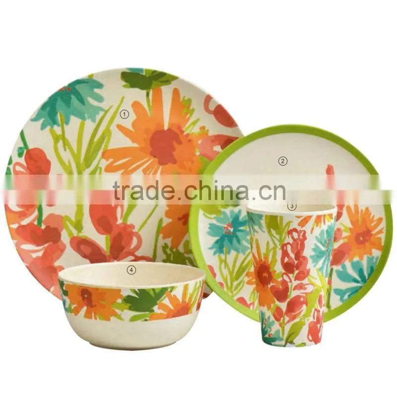 2015 biodegradable bamboo fiber eco tableware,dinner plate