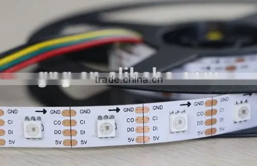 APA102 wireless led strip light, 60LEDs/m with 60pcs WS2801 IC built-in the 5050 SMD RGB LED Chip