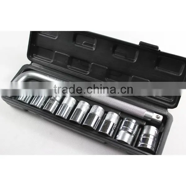 10PCS 1/2" Plastic box socket set 4010AABP GS KING TOOLS made in china