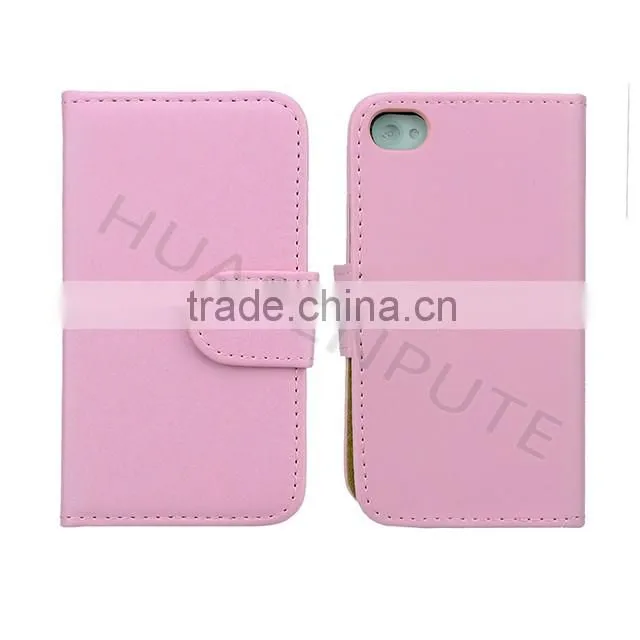Anti-scratch and shockproof leather phone case for iphone4 with card holder