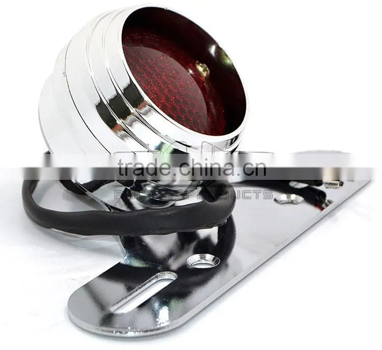 BJ-LPL-035 Billet Aluminum Universal Chrome Motorcycle Brake Lights LED Motorcycle Tail Light
