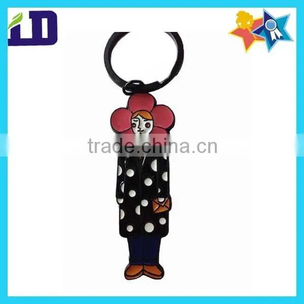black color enamel customized cartoon keychain