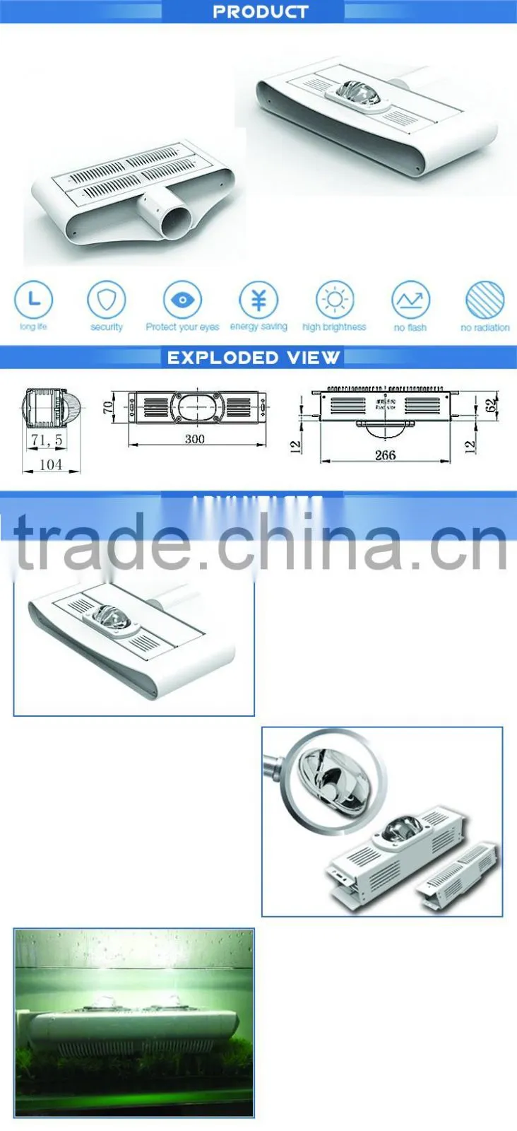 new COB modular led street light 40W with high lumens and MW driver