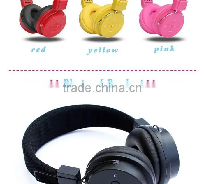 wireless headphone with memory card FM radio headset sports wireless mp3 player