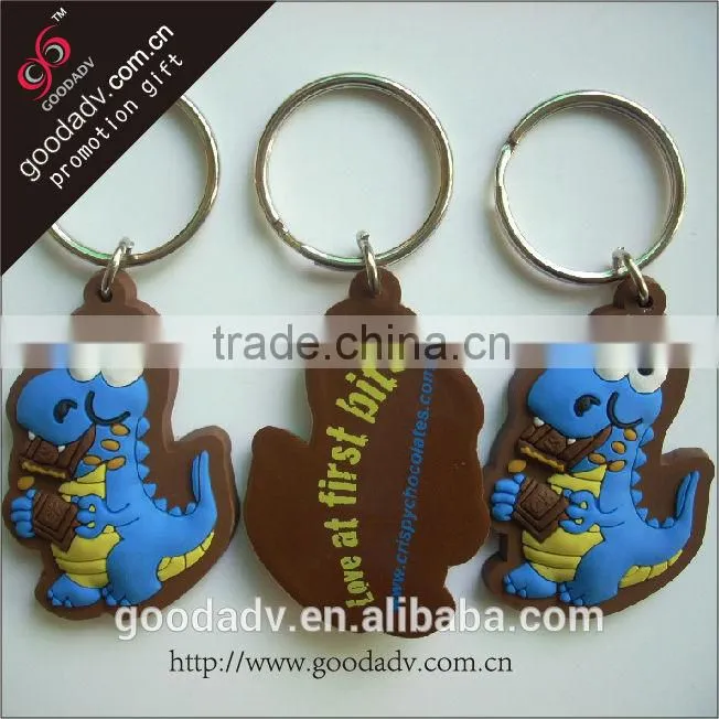 Made in China delicate souvenir popular soft pvc wholesale key ring chain