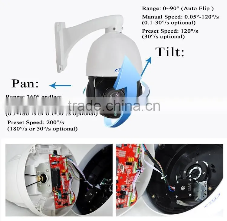 IP66 waterproof weatherproof 2.0 megapixel night vision ptz poe ip camera with 50M IR distance
